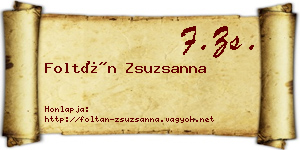 Foltán Zsuzsanna névjegykártya
